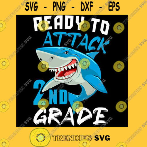 Ready To Attack 2ND Grade Back To School Funny Shark T Shirt Copy