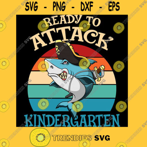 Ready To Attack Kindergarten Back To School Funny Shark T Shirt
