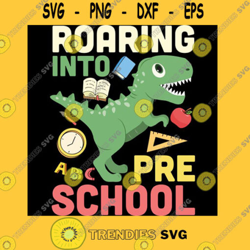 Roaring Into Preschool Dinosaur Teacher Pre K Back To School T Shirt