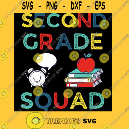 Second Grade Squad Funny School Alarm Books Retro In White Classic T Shirt