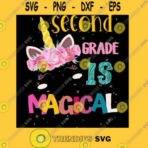 Second grade is magical unicorn floral first day of school T Shirt