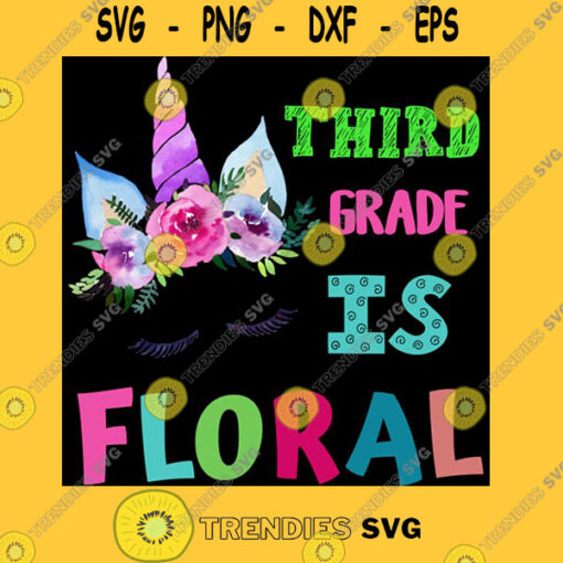 Third grade back to school 3rd grade is floral unicorn T Shirt
