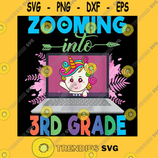 Zooming Into 3rd Grade Funny Unicorn Virtual Back To School Classic T Shirt