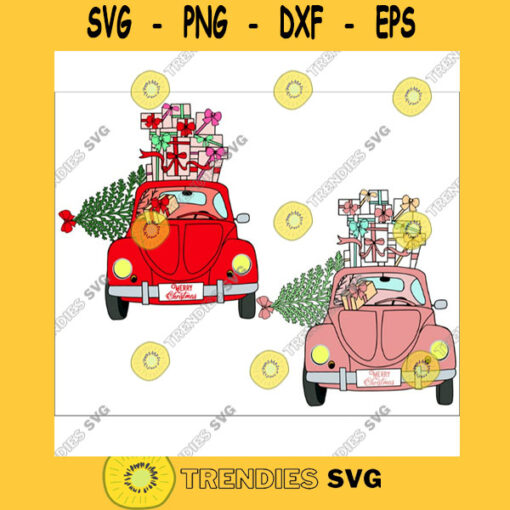 Afro Christmas Cutting File for Cricut carring gift boxes black ChristmasChristmas Car vintage retro car winter bug Christmas tree