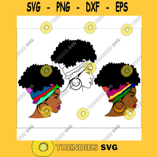 Afro Woman with band svg Afro queen black power Black woman svg black girl svg black queen svg thick women svg Sharice in Headwrap