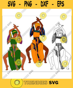 Afro queen black power Black woman svg black girl svg Headwrap Beautiful African Black girl wearing traditional colorful African outfit
