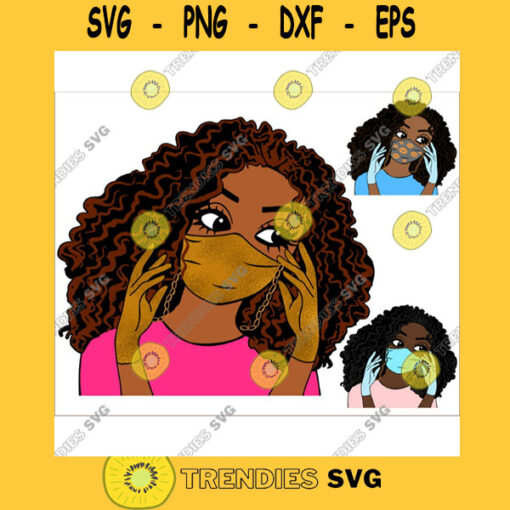 Afro queen black power Black woman svg black girl svg black queen svg thick women svg Nurse svg Medical chain mask with gold chain
