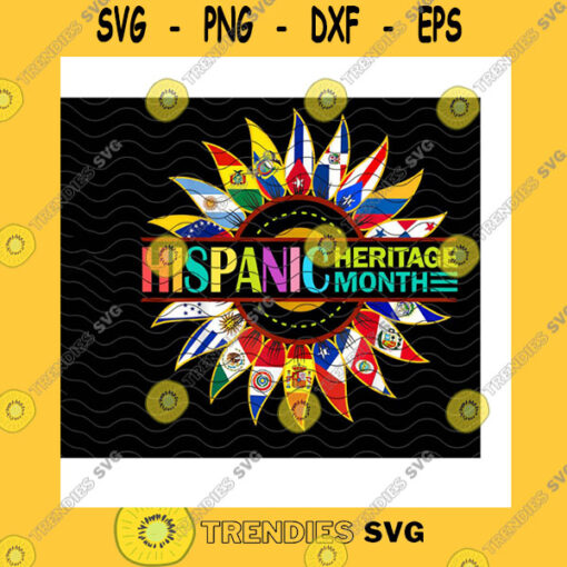 America SVG Hispanic Heritage Month Sunflower Png Latino Countries Flags Hispanic Roots Latino Americans Immigrant Power Png Sublimation Print