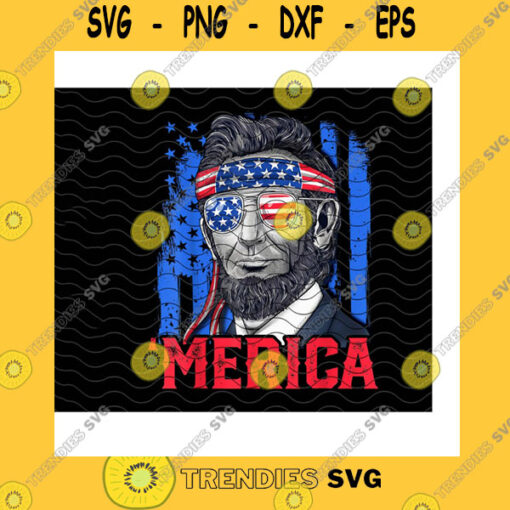 America SVG Merica Abraham Lincoln President Png American Flag Headband Us Flag Sunglasses Abraham Lincoln Independence Day Png Sublimation Print