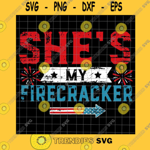 America SVG She39S My Firecracker Svg 4Th Of July Matching Couples Svg Fourth Of July Svg Independence Day Svg America Flag Patriotic Day Svg