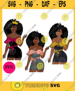 America SVG Woman Bundle Svg Selfie Natural Curly Afro Girl Curvy Girl Clipart Fashion Girl Clipart Black No Sugar No Cream African American Copy