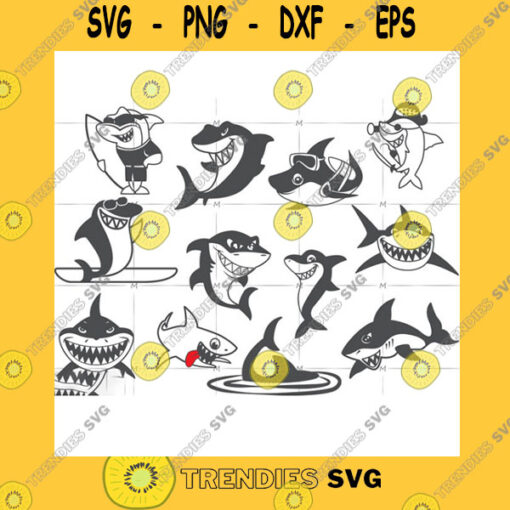 Animals SVG 12 Shark Collection Shark
