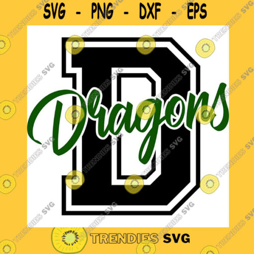Animals SVG Dragons SVG Dragons Varsity Mascot Sports SVG High School Mascot School Spirit Cricut Cut Files Silhouette