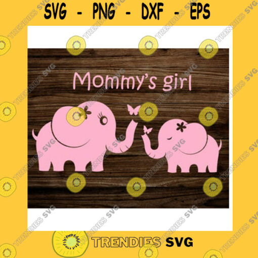 Animals SVG Mother And Baby Elephant Files Cute