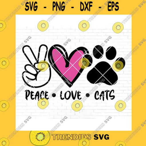 Animals SVG Peace Love Cats SVG Cat SVG Paws SVG Rescue Animals Shirt SVG Cat Mom SVG Cat Decal Cat Sticker Cat Lovers SVG Paw Print SVG