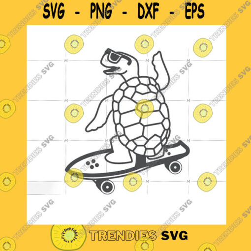 Animals SVG Turtle On Skateboard Turtle