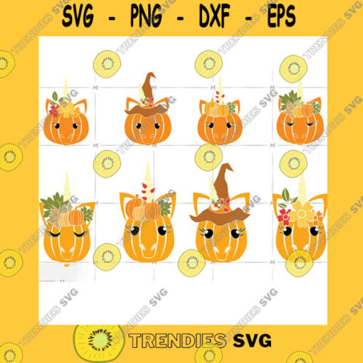 Animals SVG Unicorn Pumpkins Autumn