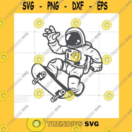 Astronaut SVG Astronaut Playing On The Skateboard