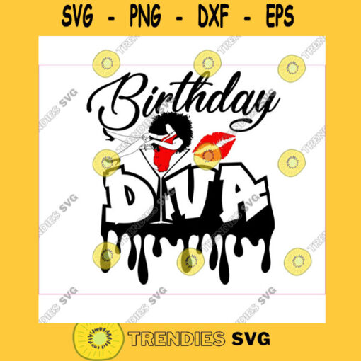 Birthday DIVA Drip Diva Party Cut File heel and martini glass birthday girl gift wine glass heel svg birthday Woman In Martini Glass