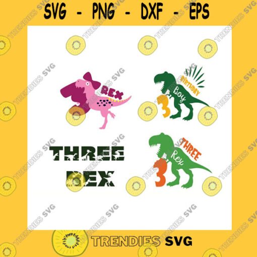 Birthday SVG 3Rd Birthday Dinosaur Svg Three Rex Svg 3Rd Birthday Svg 3 Years Dinosaur Svg Birthday Svg T Rex Birthday Boys And Girls Svg Kids Svg