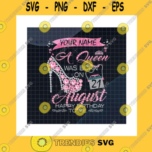 Birthday SVG A Queen Was Born On 12Th September Png Custom Name Date Of Birth Diamond High Heel Custom Birthday Gift Png Sublimation Print