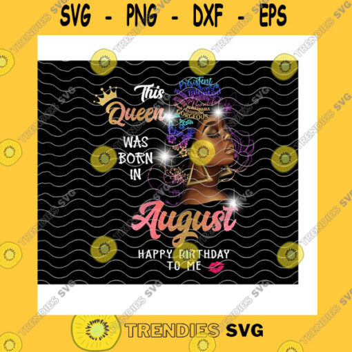 Birthday SVG Afro Girl This Queen Was Born In September Png Natural Hair Words Custom Month Birthday Girl Gifts Black Queen Png Sublimation Print