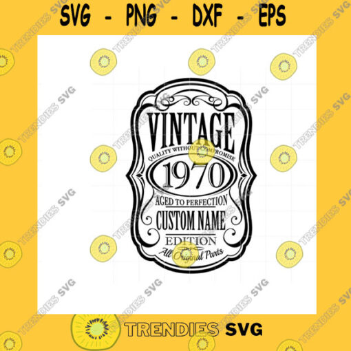 Birthday SVG Personalized Vintage Birthday Svg Art Custom Name And Year Svg Dxf Eps Png Jpg Personalized Cricut Svg Silhouette Clipart Sc2009