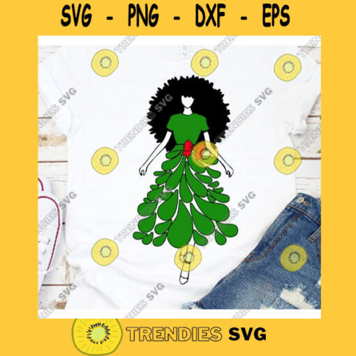 Black Woman Wearing Santa Hat SVG Kinky Natural Hair Afro Christmas Cutting File for Cricut Woman carring christmas tree black Christmas