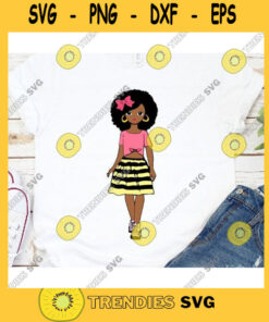 Black girl svg Cute black African American kids Svg Dxf Eps Png cut file for CricuT African American clipart