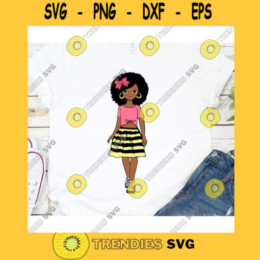 Black girl svg Cute black African American kids Svg Dxf Eps Png cut file for CricuT African American clipart