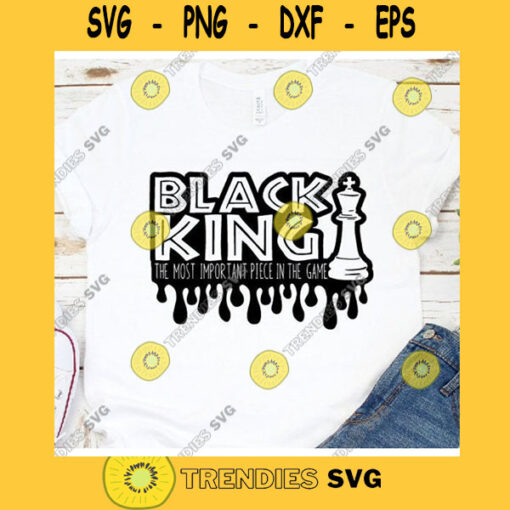 Black king The most powerful piece in the game Quotes Boss Kingdom Afro Hair African American Male .SVG .EPS .PNG Vector Clipart afro man