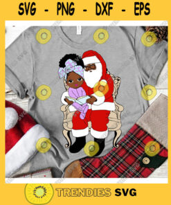 Black santa Merry Christmas SVG PNG Kinky Natural Hair Afro Christmas Cutting File for Cricut Woman carring gift boxes black Christmas