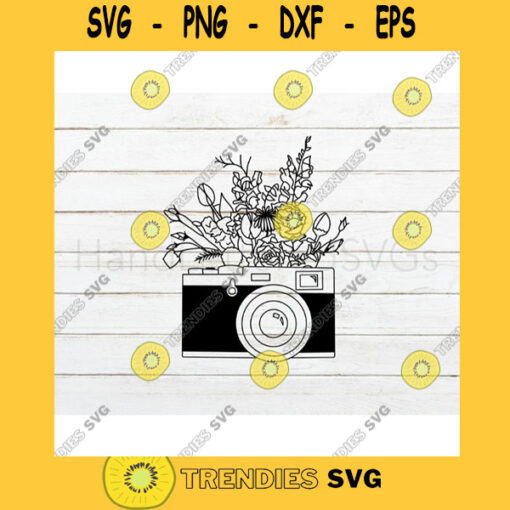 Camera Flowers SVG Floral svg Hand Lettered SVG Camera svg files for Cricut svg png