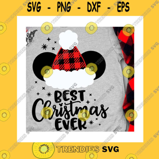 Christmas SVG Best Xmas Ever Svg Santa Hat Svg Merry Christmas Svg Christmas Trip Svg Plaid Hat Svg Magic Castle Best Ever Mouse Ears Svg Dxf Png