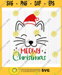 Christmas Svg Meowy Christmas Svg, Funny Cat Christmas Svg, Gift For Cat Lover Svg, Santa Cat Svg, Meowy Catmas Svg, Downloa