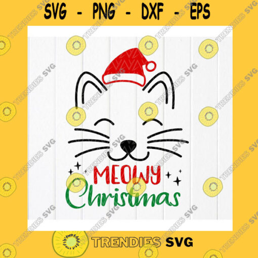 Christmas SVG Meowy Christmas Svg Funny Cat Christmas Svg Gift For Cat Lover Svg Santa Cat Svg Meowy Catmas Svg Instant Download File For Cricut