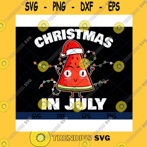 Christmas SVG Watermelon Christmas In July Christmas Tree Summer Christmas In July Holiday Watermelon Christmas Svg Eps Png Dxf Clipart Cricut.