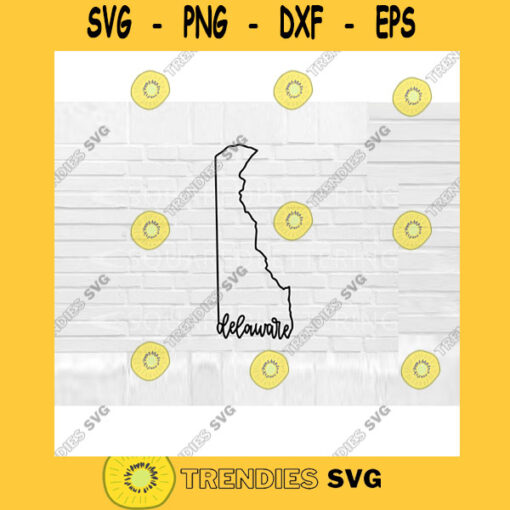 Delaware SVG Hand Lettered SVG Delaware svg Delaware outline svg cut files for cricut svg png