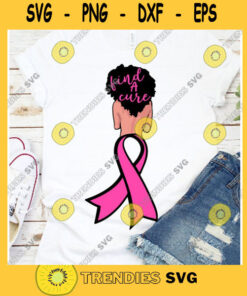 Find a cure svg Pink Ribbon svg Queen clipart African American africa png dxf eps jpeg png black cancer svg breast cancer svg woman svg