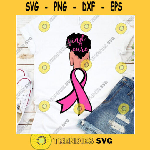 Find a cure svg Pink Ribbon svg Queen clipart African American africa png dxf eps jpeg png black cancer svg breast cancer svg woman svg
