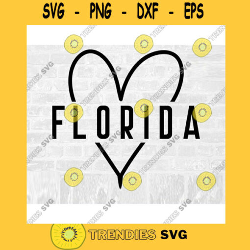 Florida SVG Florida Heart SVG Hand Drawn Heart SVG Florida Love Svg Doodle Heart Svg Florida Sticker Svg Commercial Use Svg