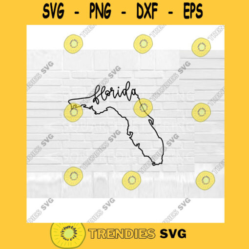 Florida SVG Hand Lettered SVG Florida svg Florida outline svg cut files for cricut svg png