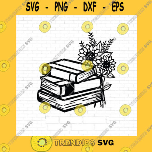 Flower SVG Book With Wildflowers Svg Floral Book Svg Book With Flowers Svg Book Svg Reading Svg Flowers Flowers With Book Svg Png Dxf Jpg