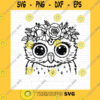 Flower SVG Owl Flower Crown Svg Owl Svg File Owl Cut File Floral Owl Svg Animal Face Animal With Flower Svg Owl With Flowers On Head Svg