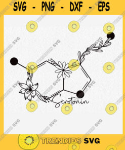 Flower SVG Serotonin Svg Cut File Floral Serotonin Molecule