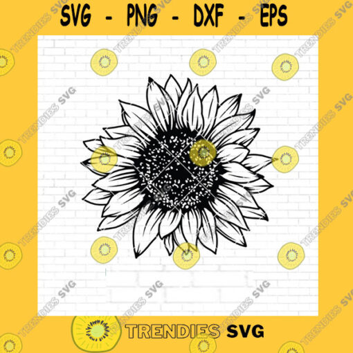 Flower SVG Sunflower Outline Svg File Sunflower Png Sunflower Svg Sunflower Clipart Flower Svg Digital Download Svg Eps Png Jpg Ai