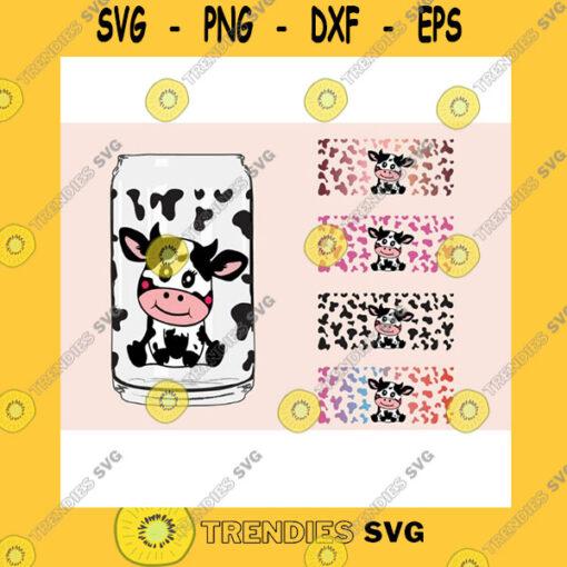 Funny SVG Baby Cow Glass Wrap Svg Png Can Glass Wrap Coffee Glass Wrap Svg 16Oz Full Wrap Svg Can Glass Svg Cow Coffee Glass Cow Can Glass Svg