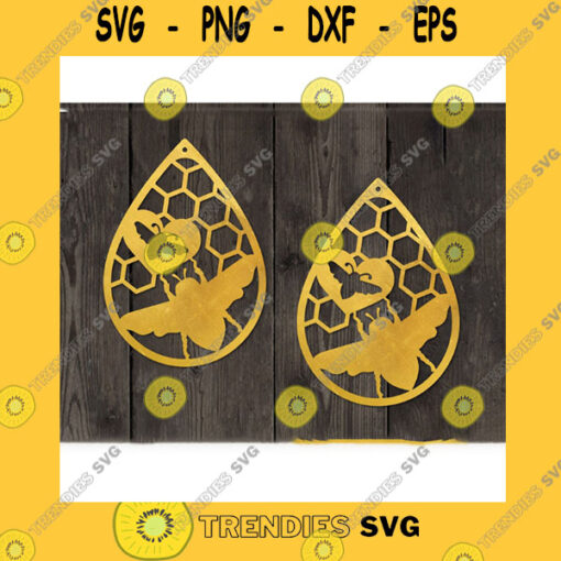 Funny SVG Bee Svg Bee With Heart Svg Cut File For Cricut Honey Comb Svg Queen Bee Earrings Faux Leather Earrings Cut File Instant Download Png