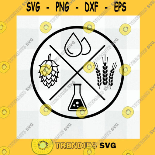 Funny SVG Beer Ingredients Svg Water Hops Wheat Yeast Svg Digital Download