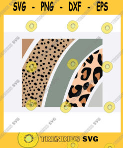 Funny SVG Boho Burnt Orange Half Rainbow With Dotted Pattern Leopard Svg Png Cheetah Svg Leopard Print Png Circle Leopard Print Svg Leopard Png
